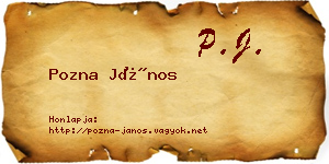 Pozna János névjegykártya