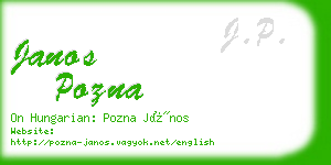 janos pozna business card